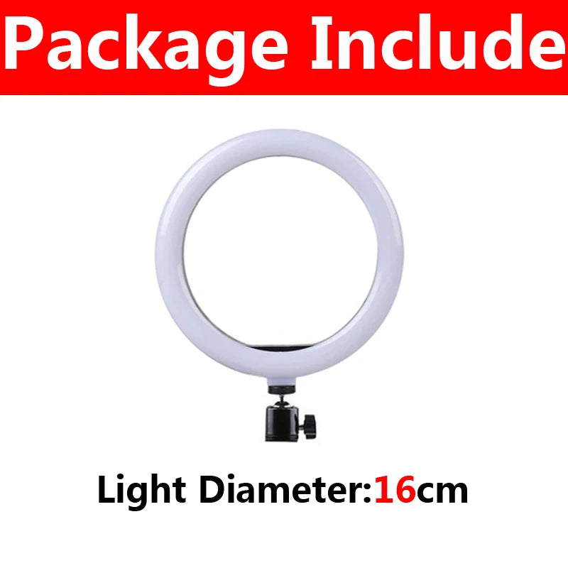 16/26/33cm LED Selfie Ring Light with Phone Stand Dimmable led Fill Lamp Photography Ringlight for Tiktok Video Live Fill Lamps