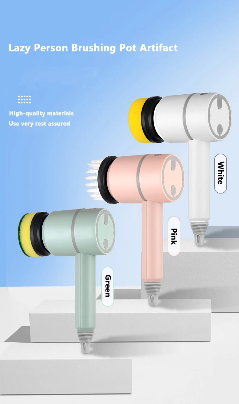 Wireless Electric Cleaning Brush USB Rechargeable Automatic Kitchen Dishwashing Brush Bathtub Tile Professional Cleaning Brush