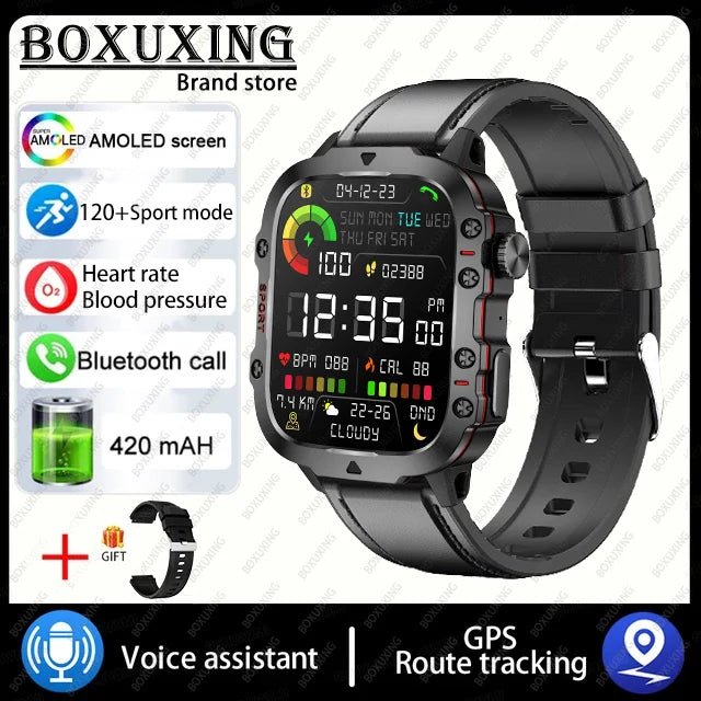 2025 For Xiaomi New Rugged Military GPS Smart Watch Men Bluetooth Call Health Monitoring AI Voice Sports Waterproof Smartwatches