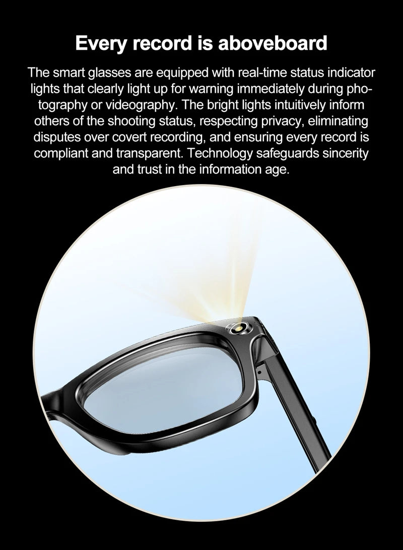 Xiaomi Mijia Smart Bluetooth Glasses IP65 Waterproof Recording Videos AI Photo Recognition Answer Translation Call Large Battery
