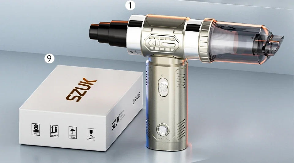 SZUK Mini Air Blower Brushless Motor Turbo Jet Fan Handheld Portable Dust Fan Turbofan air blower Powerful Car Vacuum Cleaner