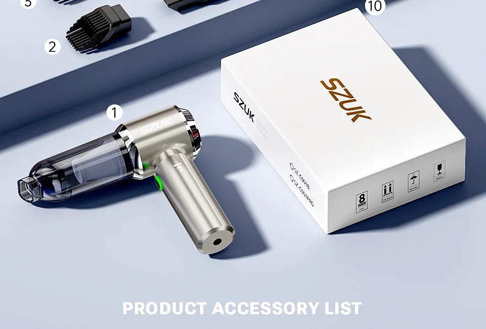 SZUK Mini Car Vacuum Cleaner 985000Pa Strong Suction Cleaning Machine Powerful Wireless Handheld Portable Vacuum Cleaner for Car