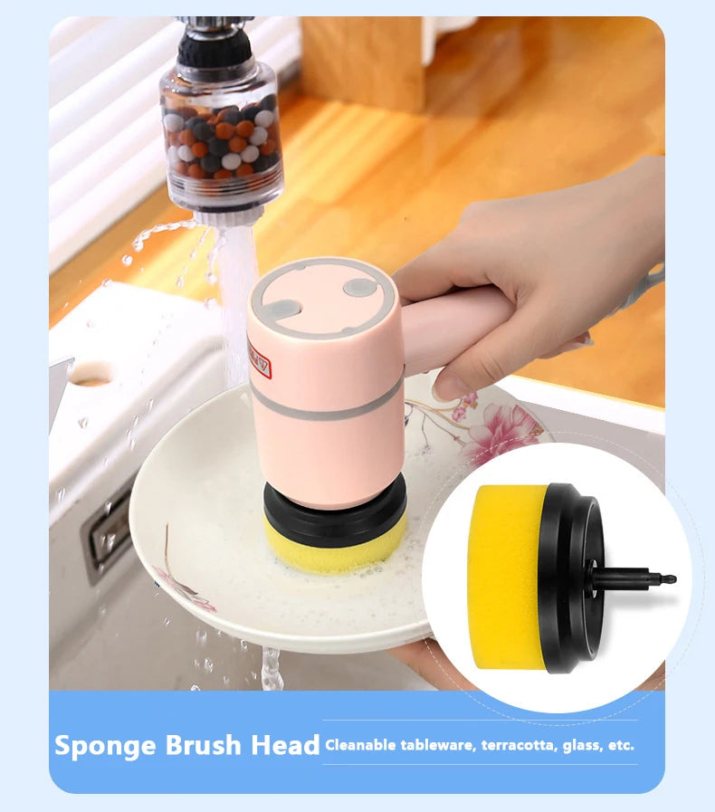 Wireless Electric Cleaning Brush USB Rechargeable Automatic Kitchen Dishwashing Brush Bathtub Tile Professional Cleaning Brush
