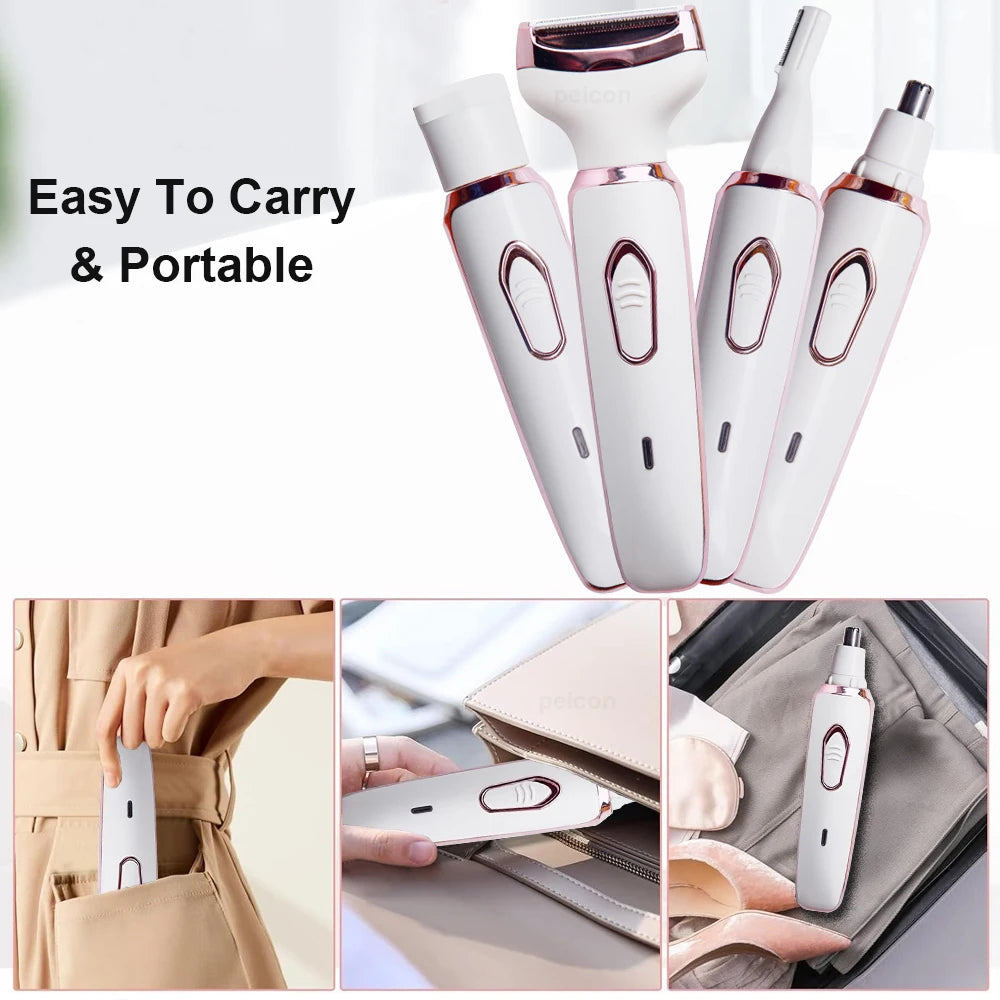 Electric Shaver for Women Hair Removal Rechargeable Painless Epilator Wet & Dry Shaver For Face Legs and Underarm Bikini
