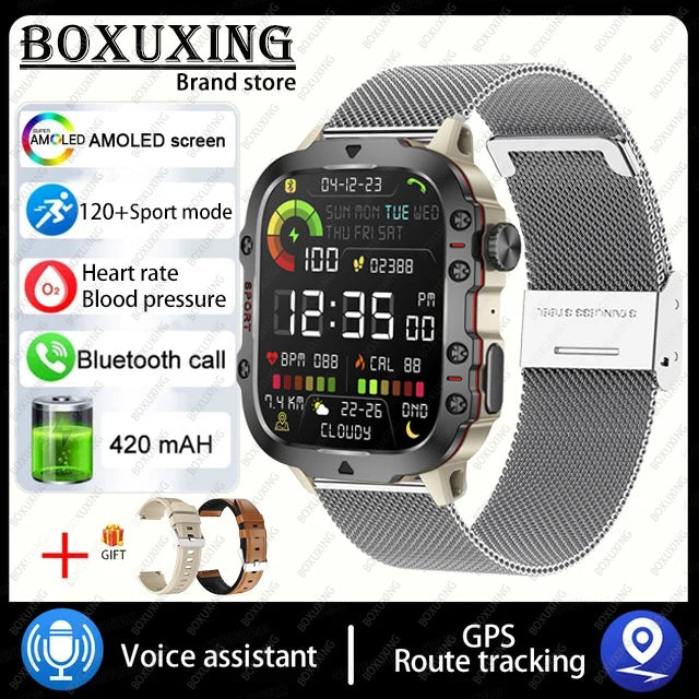 2025 For Xiaomi New Rugged Military GPS Smart Watch Men Bluetooth Call Health Monitoring AI Voice Sports Waterproof Smartwatches