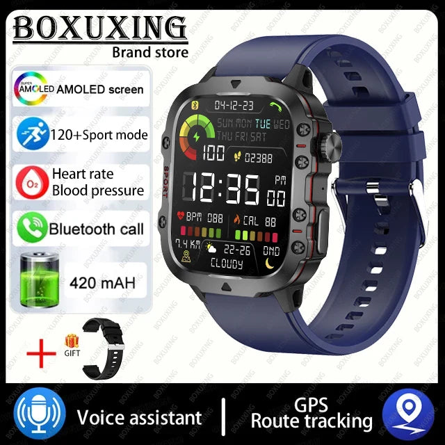 2025 For Xiaomi New Rugged Military GPS Smart Watch Men Bluetooth Call Health Monitoring AI Voice Sports Waterproof Smartwatches