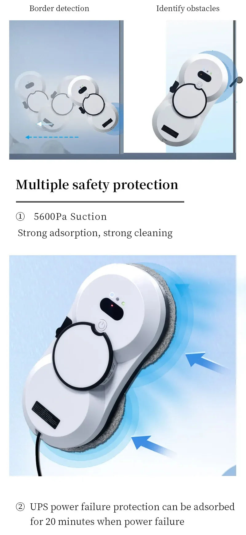 Water Spray Window Cleaning Robot High Suction Smart Electric Window Cleaner Double-sided Glass Cleaning Robot Vacuum Cleaner