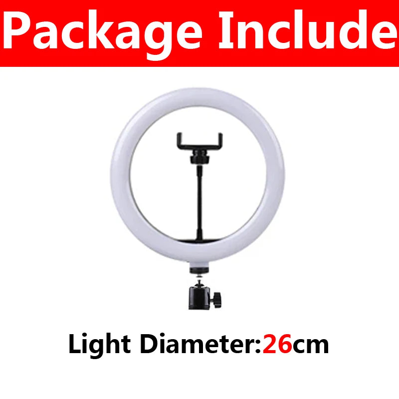 16/26/33cm LED Selfie Ring Light with Phone Stand Dimmable led Fill Lamp Photography Ringlight for Tiktok Video Live Fill Lamps