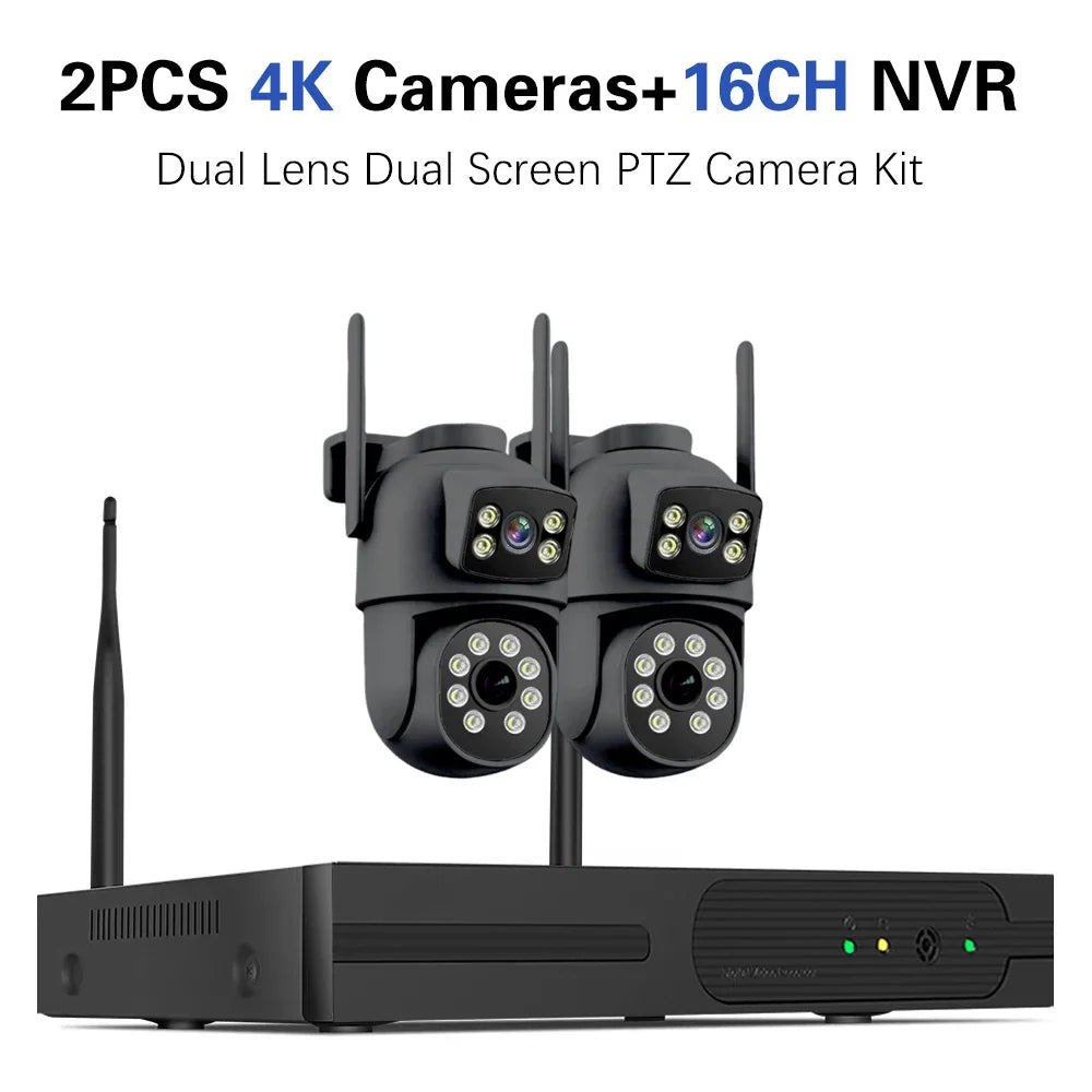16CH 8MP Wireless PTZ Camera Security System 2 Way Audio CCTV Camera Video Surveillance Kit Color Night Vision Wifi NVR Kit 8CH