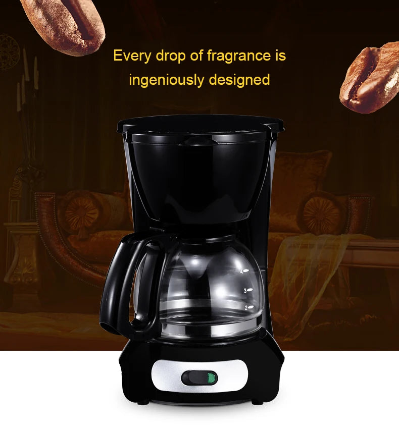 EDTID Automatic Electric Latte Espresso Coffee Maker Mini 0.6L Moka Drip Cafe American Coffee Brewing Machine Tea Pot Boiler EU