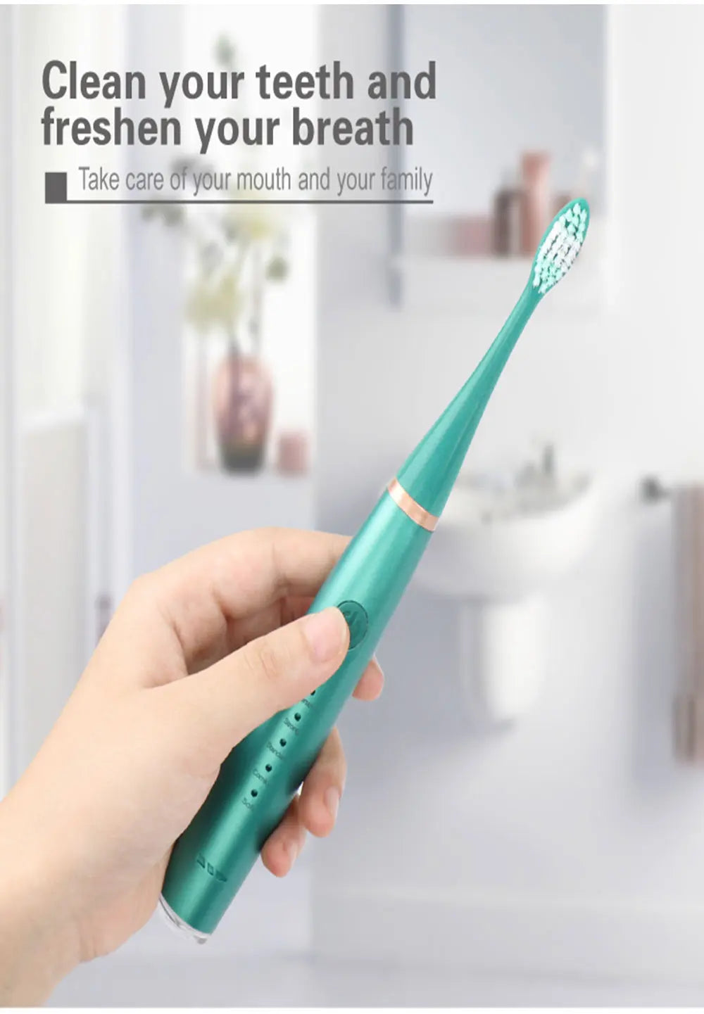 Electric Toothbrush with Sonic Cleaning 3-in-1 for Teeth Whitening & Oral Care - USB Charging & Replaceable Brush Head