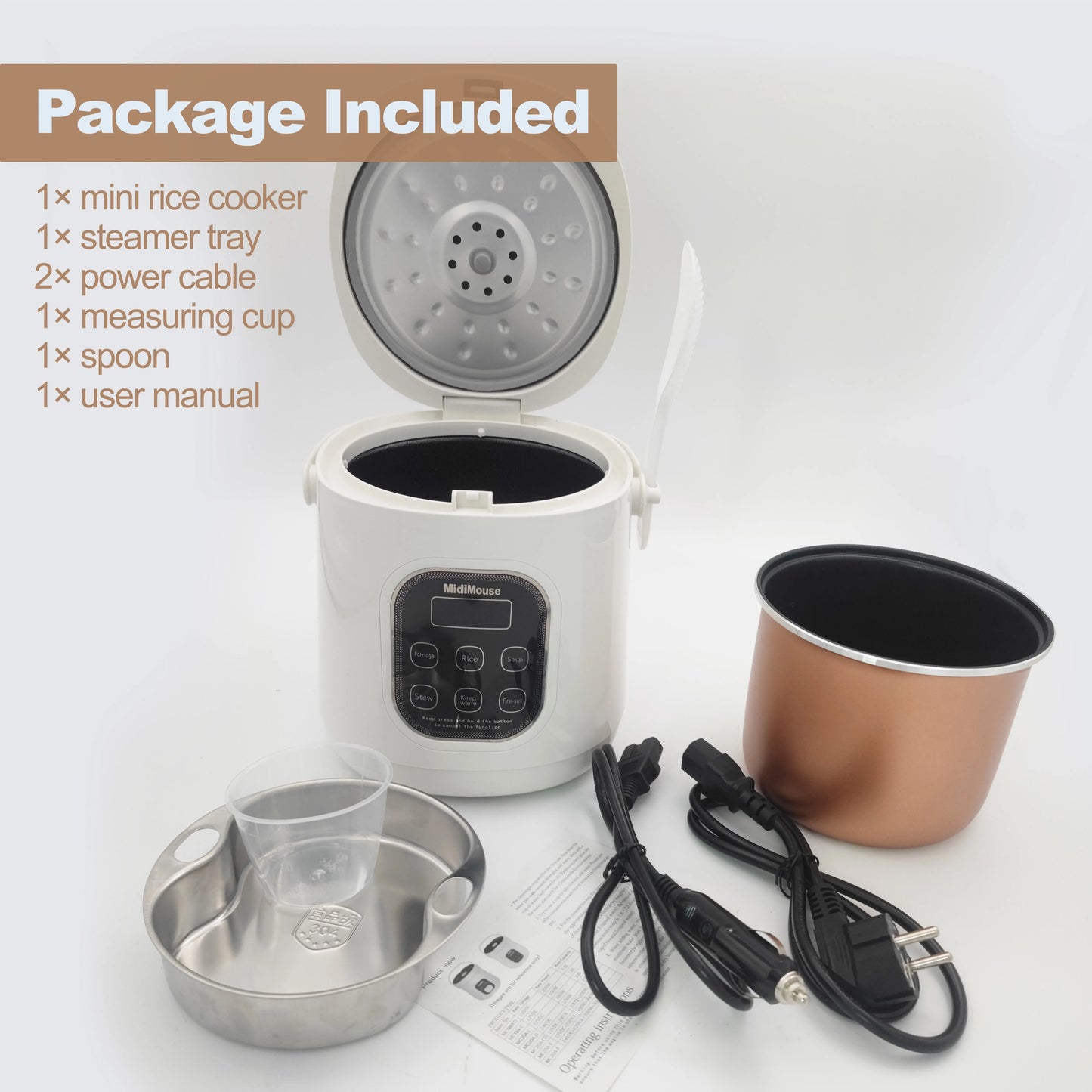 Rice Cooker Used in Car and Home 12v to 220v or Truck and Home 24v to 220V or Car and Truck 12v to 24v