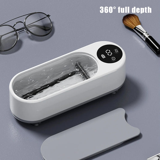 Ultrasonic Silver Gold Cleaner Portable Glasses Cleaner Makeup Brush Cleaner Multifunctional USB Rechargeable for Coins Dentures