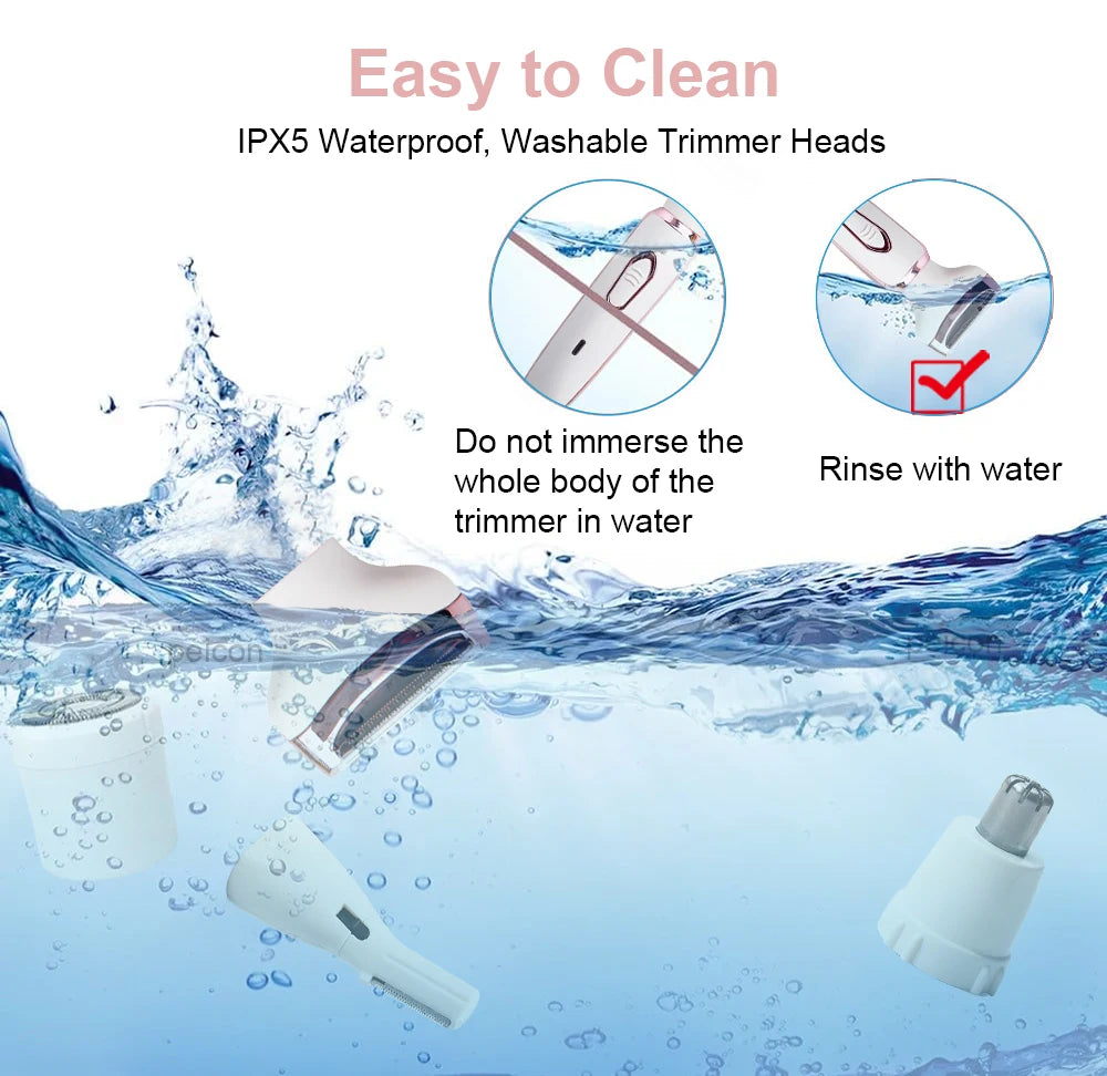 Electric Shaver for Women Hair Removal Rechargeable Painless Epilator Wet & Dry Shaver For Face Legs and Underarm Bikini