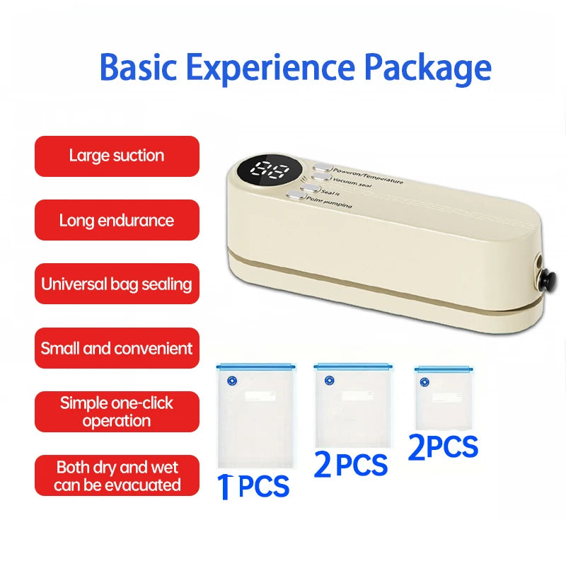 Well-Designed Fast-Compact Vacuum Sealer Machine Food Grade Plastic Seals Both Vacuum Bags And Roll Bags Ideal Kitchen Accessory