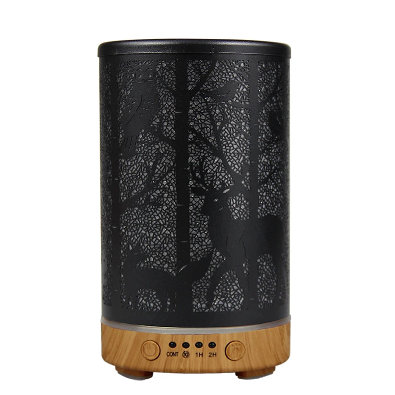 Aroma Diffuser Ultrasonic Perfume Air Humidifier Iron Art Deer Pattern Smart Room Fragrance Humidifier with LED Night Lights