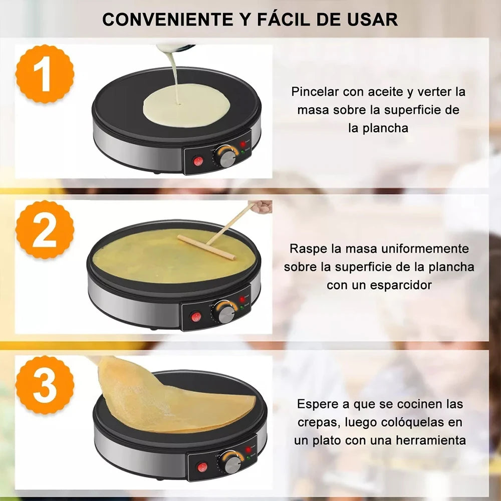 Electric Crepe Maker Machine Pancake Machine With Non-stick Griddle Batter Spreader Crepes Maker 1000W Kitchen Cooking Tools