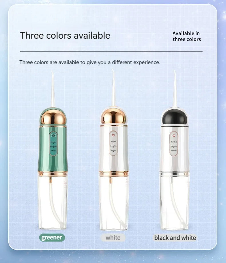 2025 New Portable Water Flosser Teeth Cleaner Dental Jet Irrigator 4 Nozzles 3 Modes USB Rechargeable for Home Travel Oral Care