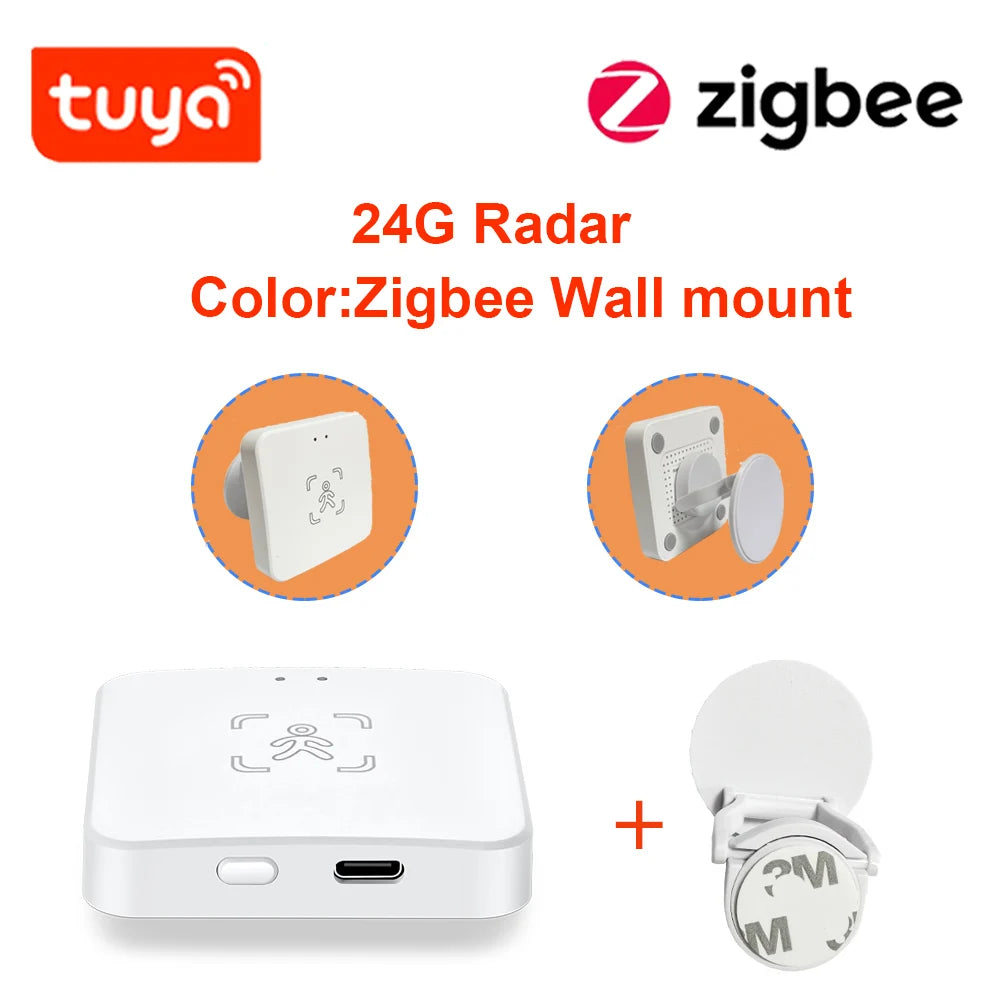 Haozee 24G Zigbee Human Presence Detector Smart Human Body PIR Sensor Radar DetectorMotion Sensors Support Home Assistant