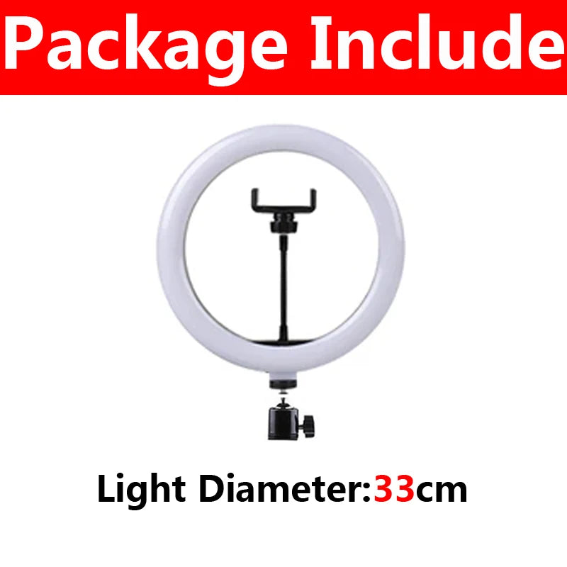 16/26/33cm LED Selfie Ring Light with Phone Stand Dimmable led Fill Lamp Photography Ringlight for Tiktok Video Live Fill Lamps