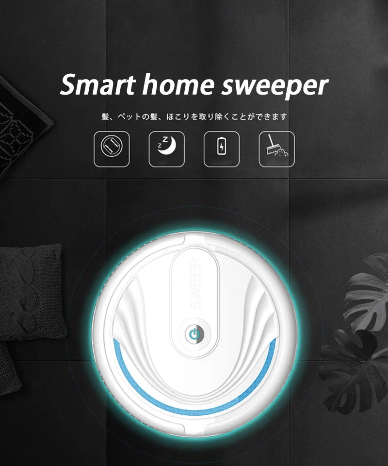 5-in-1 Mini Smart Robotic Wireless Vacuum Cleaner Home Multi-Mode USB Rechargeable Home Sweeper For Wet Dry Carpet Floors