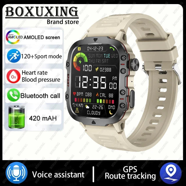 2025 For Xiaomi New Rugged Military GPS Smart Watch Men Bluetooth Call Health Monitoring AI Voice Sports Waterproof Smartwatches
