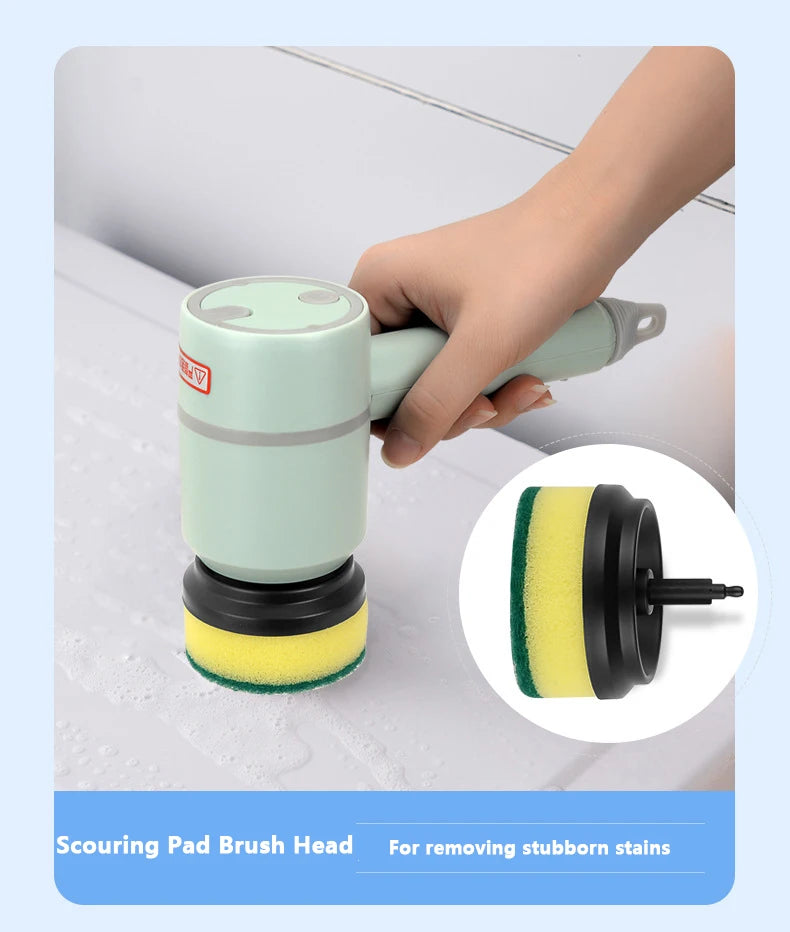 Wireless Electric Cleaning Brush USB Rechargeable Automatic Kitchen Dishwashing Brush Bathtub Tile Professional Cleaning Brush