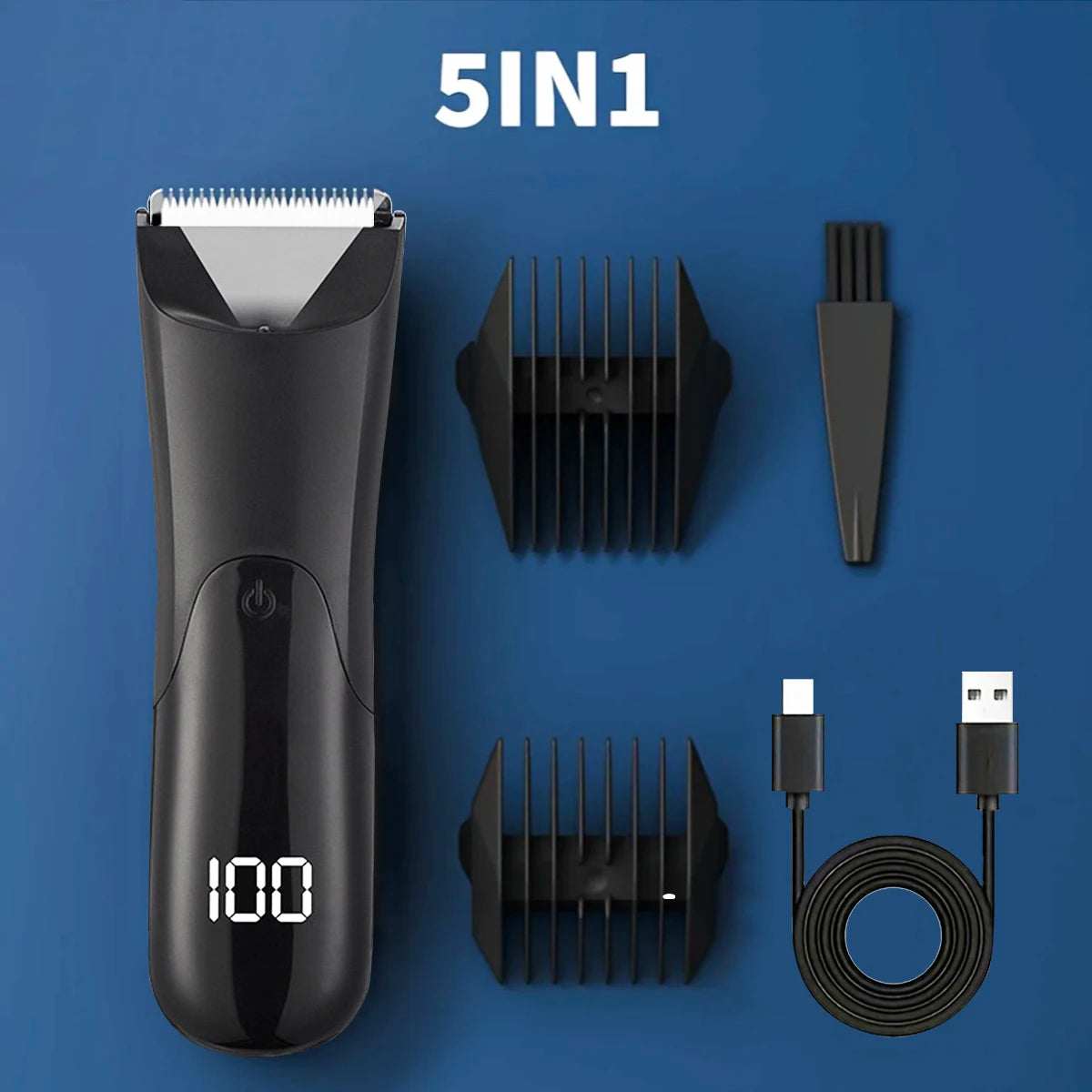Men's Body Trimmer, Electric Razor, Pubic and Underarm Hair Private Hair Trimmer, Ceramic Blade Men's Grooming Kit