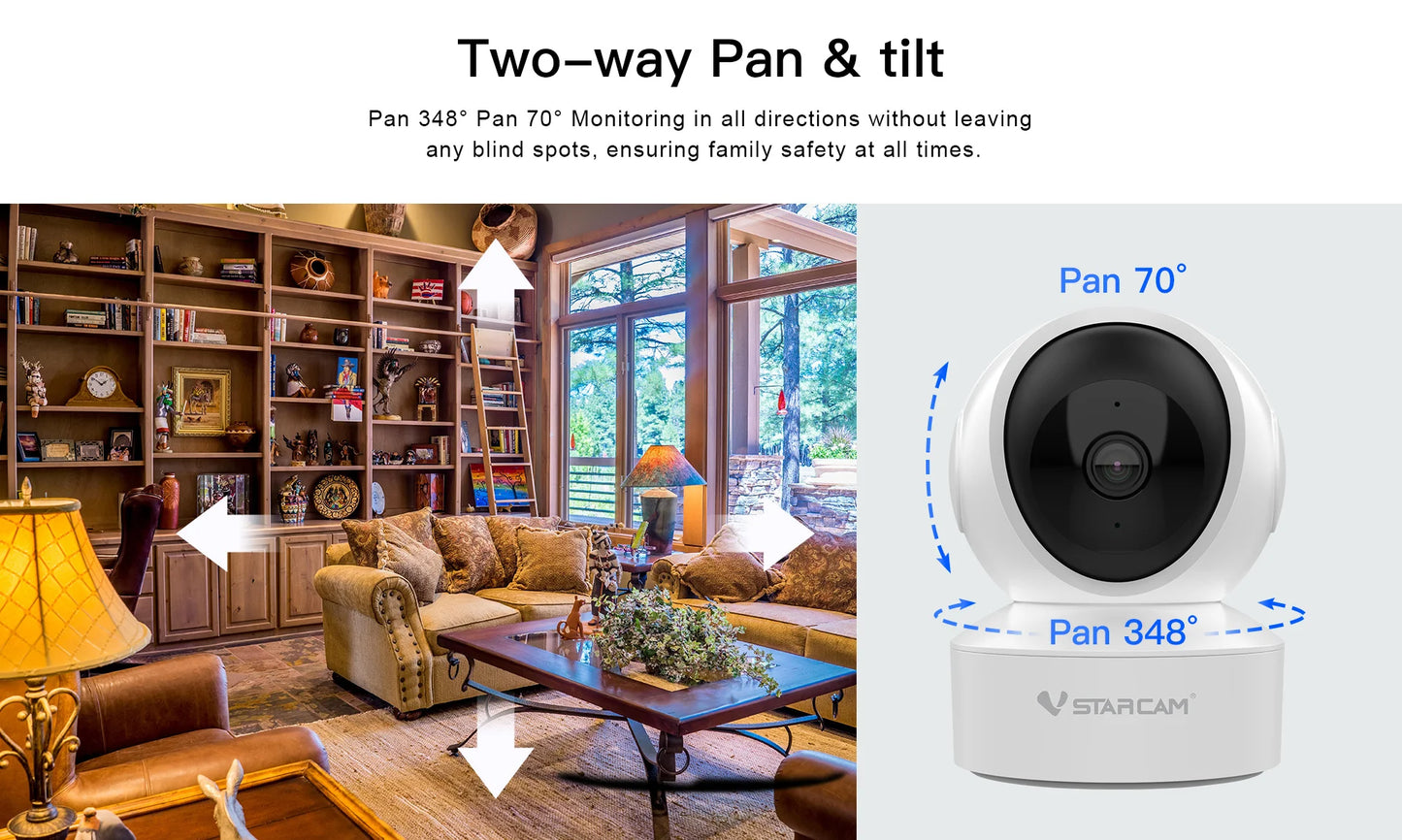 Vstarcam CS49  3MP 1296P Wireless PTZ IP Dome Camera AI Humanoid One Key Call  Home Security CCTV Cry Detection Baby Monitor