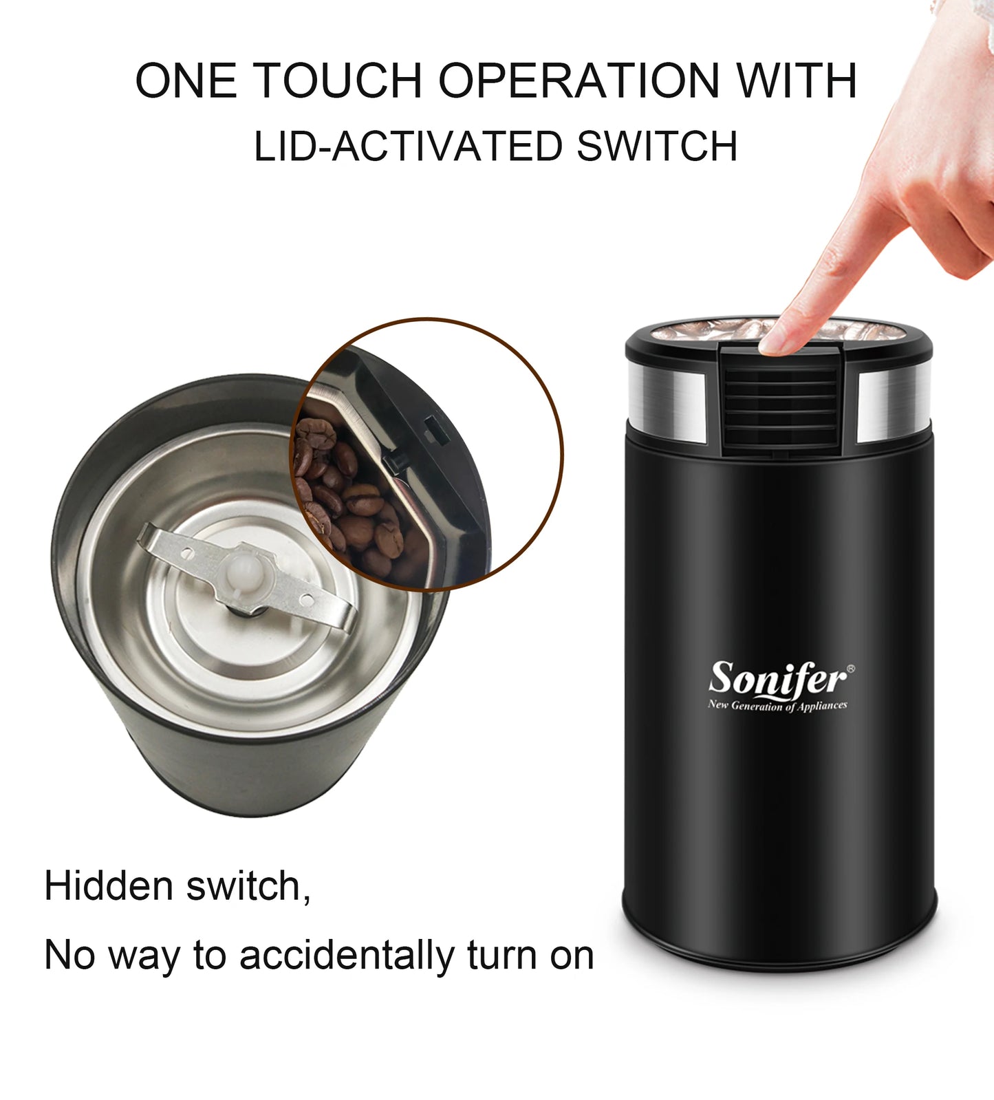 Electric Coffee Grinder 200W Herb Nuts Grains Pepper Grass Tobacc Spice Flour Mill Cafe Beans Electric Grinder Machine Sonifer