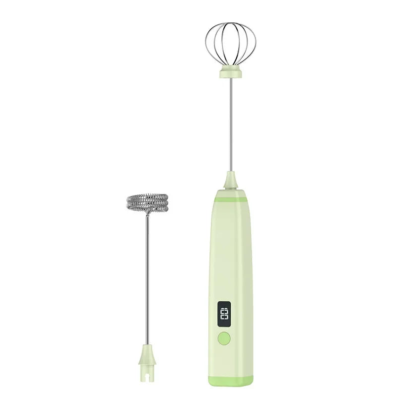 Portable Electric Egg Beater Smart Digital Display Wireless Foam Maker for Coffee And Baking Home Use Adjustable Speed