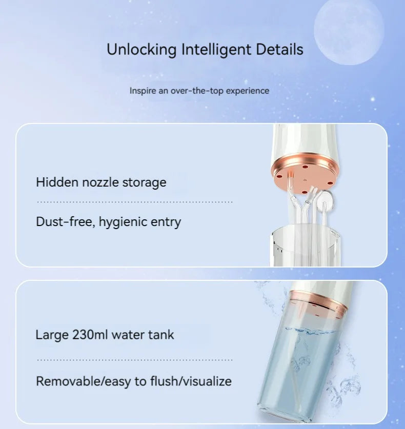 2025 New Portable Water Flosser Teeth Cleaner Dental Jet Irrigator 4 Nozzles 3 Modes USB Rechargeable for Home Travel Oral Care