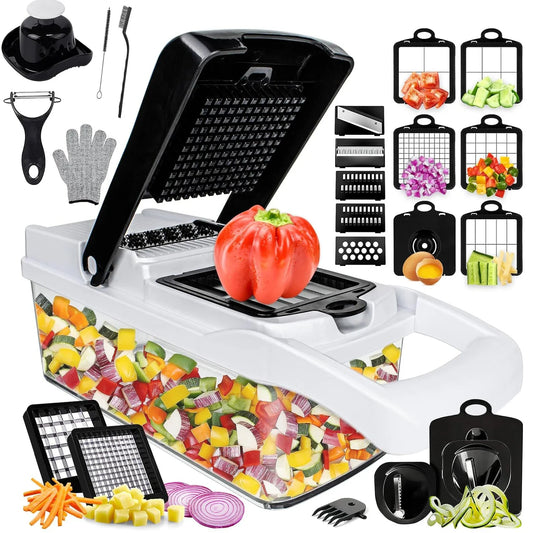 25in1 Multifunction Vegetable Chopper Fruit Slicer Onion Dicer Potato Grater Garlic Press Vegetable Cutter Kitchen Gadgets Tool
