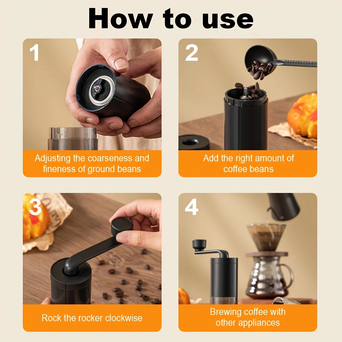 Pour Over Coffee Maker Set, Includes Pour Over Coffee Kettle, Coffee Grinder, Glass Coffee Carafe and Dripper, V02 Filter Paper