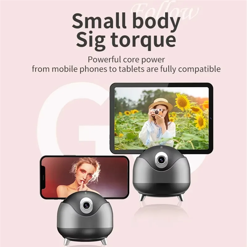 SQPP-Q8 Auto Face Tracking Gesture Gimbal Stabilizer Phone Tablet Tracking Holder 360 Rotation For Vlog Live Video Streaming