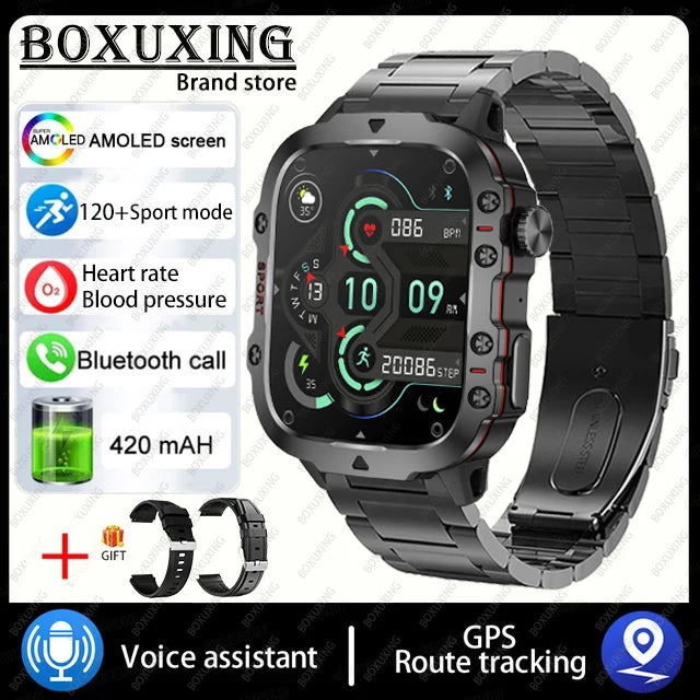 2025 For Xiaomi New Rugged Military GPS Smart Watch Men Bluetooth Call Health Monitoring AI Voice Sports Waterproof Smartwatches