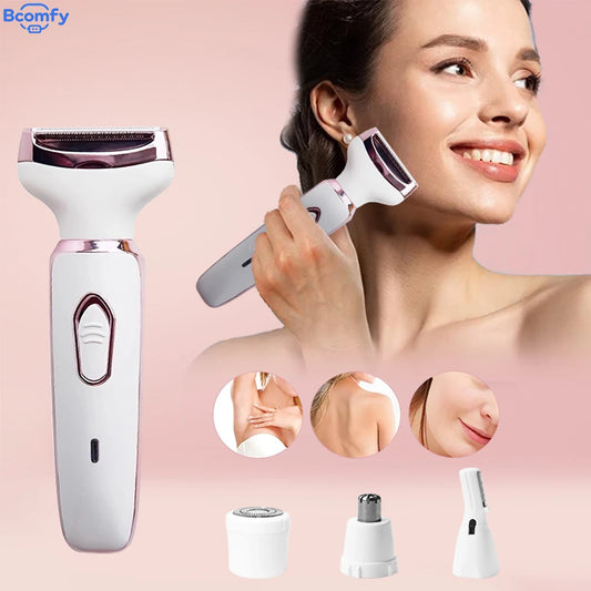 Electric Shaver for Women Hair Removal Rechargeable Painless Epilator Wet & Dry Shaver For Face Legs and Underarm Bikini