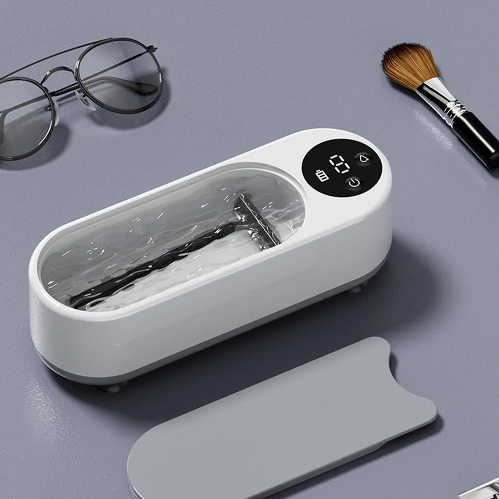 Ultrasonic Silver Gold Cleaner Portable Glasses Cleaner Makeup Brush Cleaner Multifunctional USB Rechargeable for Coins Dentures