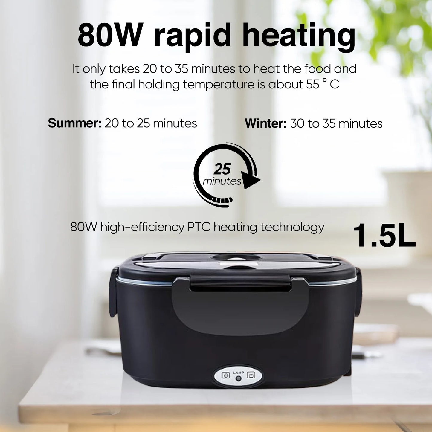 2 in 1 Car Home 12V 24V 110V 220V Electric Lunch Box Portable Picnic School Food Heating Warmer Container Stainless Steel Set