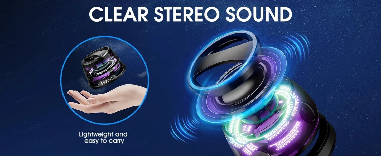 Outdoor Magnetic Bluetooth Speaker Wireless Portable Travel Stereo Speaker With RGB Color Light and Mini Phone Holder for ios
