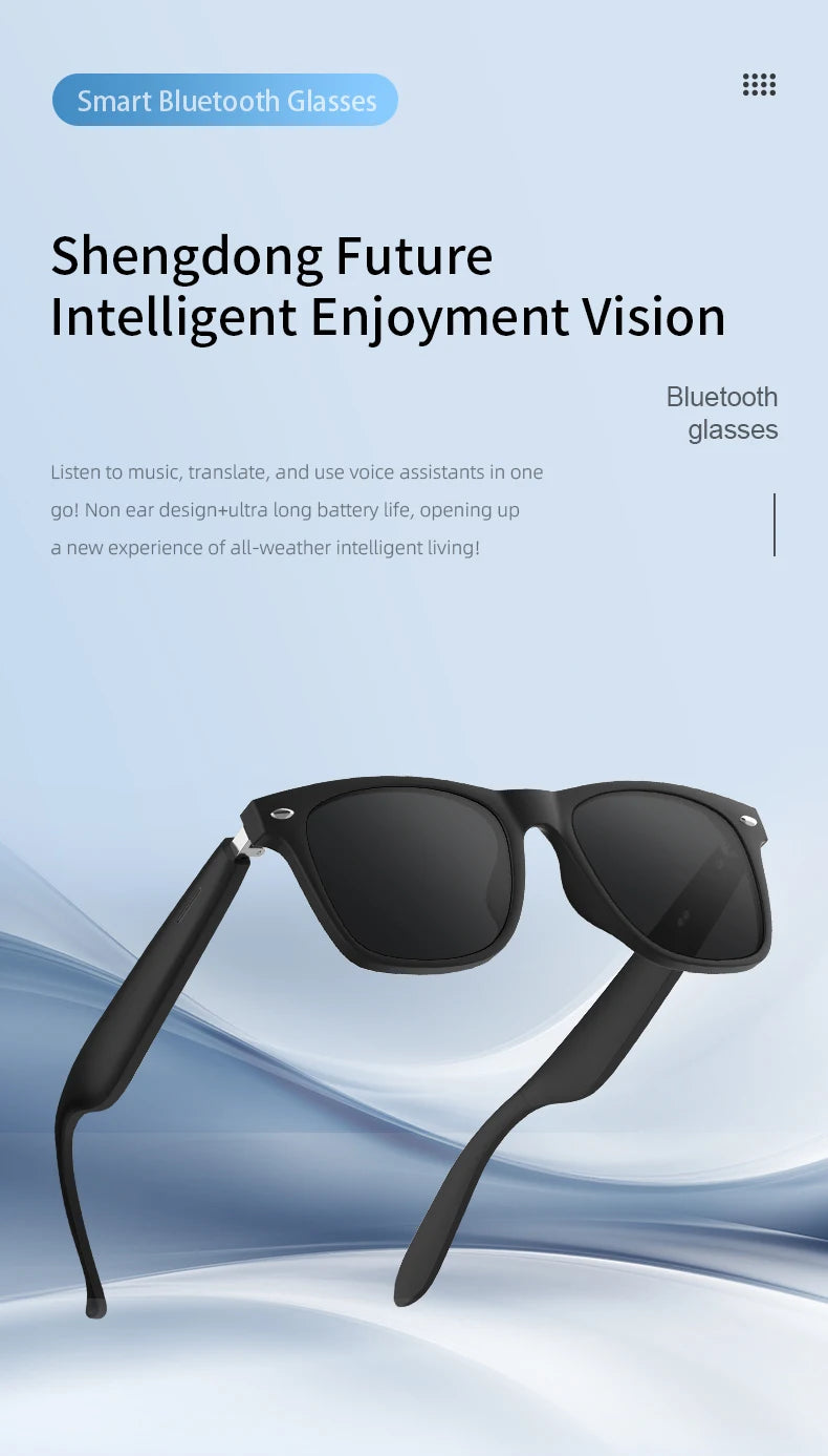2025 New AI Translation Smart Glasses Bluetooth Call Headphones UV Protective Lenses Connected Bezel Outdoor Sports Sunglasses