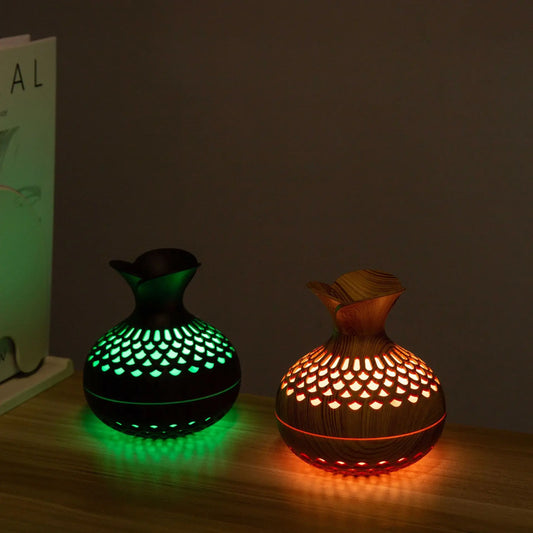 Flowers 300ml USB Air Humidifier Mini Colorful Night Light Cool Mist Aromatherapy Essential Oil Diffuser for Home Bedroom Office