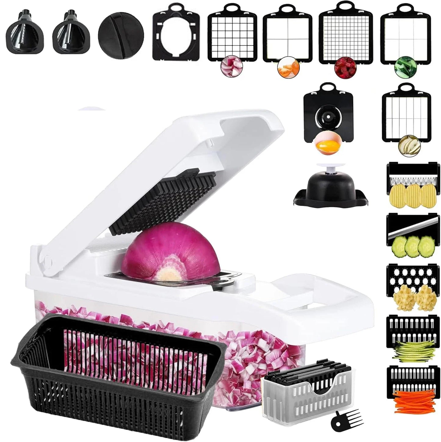 25in1 Multifunction Vegetable Chopper Fruit Slicer Onion Dicer Potato Grater Garlic Press Vegetable Cutter Kitchen Gadgets Tool