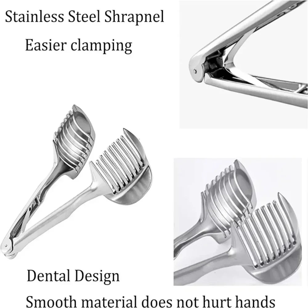 Stainless Steel Kitchen Handheld Orange Lemon Slicer Tomato Cutting Clip Fruit Slicer Onion Slicer KitchenItem Cutter Accessorie