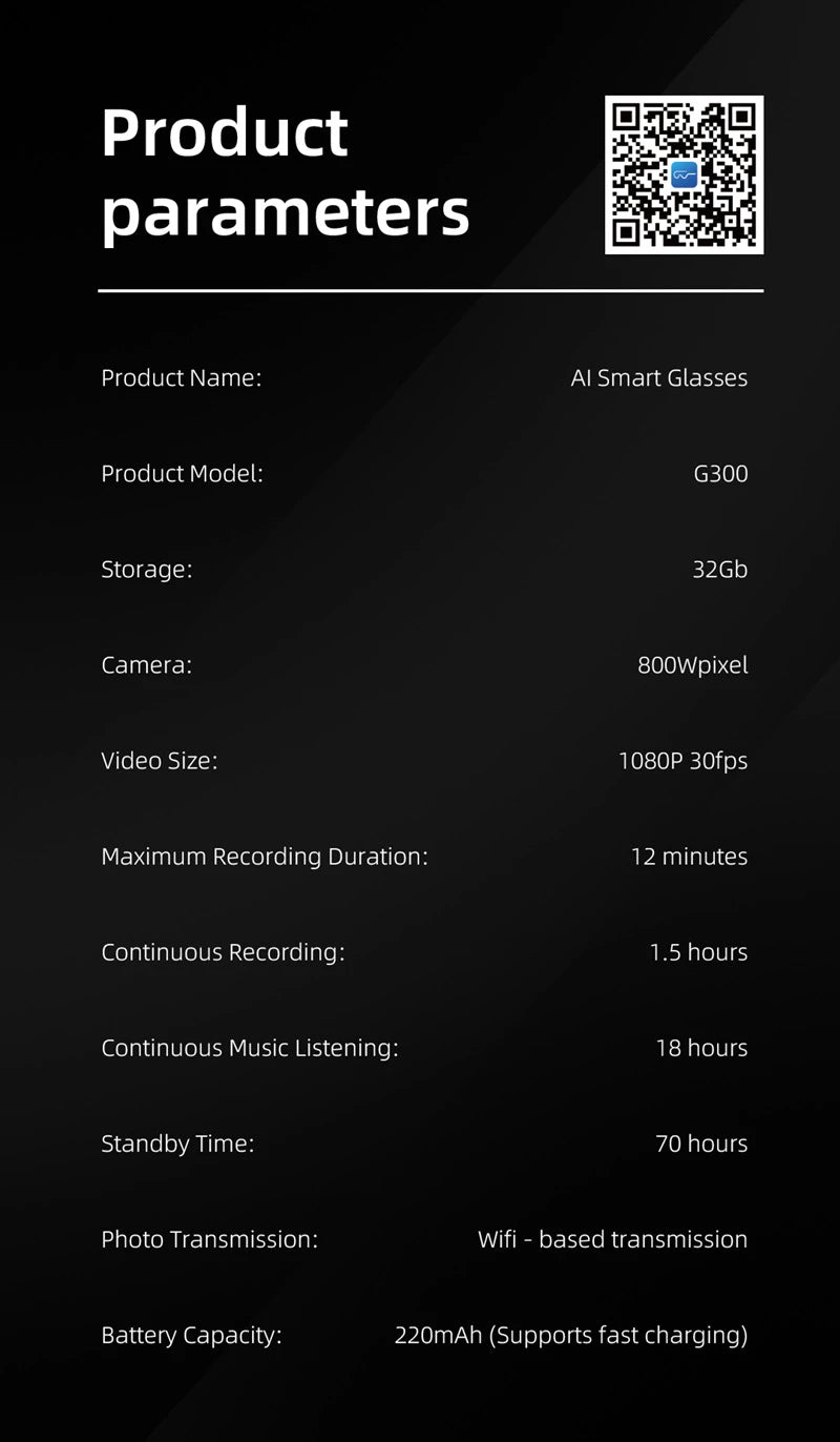 XIAOMI MIJIA Smart AI Glasses 800W Pixel G300 AI Shooting Camera HD Photo Video Voice Call Translation Waterproof Glasse Devices