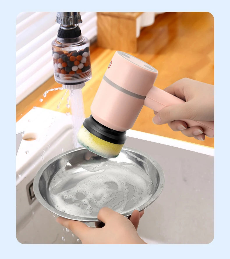 Wireless Electric Cleaning Brush USB Rechargeable Automatic Kitchen Dishwashing Brush Bathtub Tile Professional Cleaning Brush