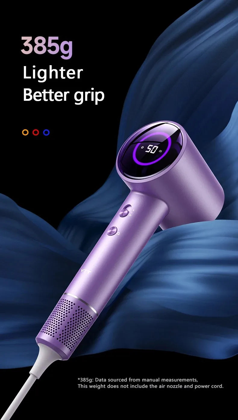 Hairdryer New high speed hair anion high speed hair dryer Hair LED display hair dryer with nozzle 110V 220V 1600W high power
