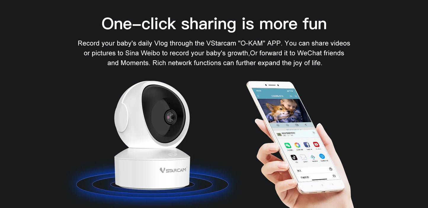 Vstarcam CS49  3MP 1296P Wireless PTZ IP Dome Camera AI Humanoid One Key Call  Home Security CCTV Cry Detection Baby Monitor