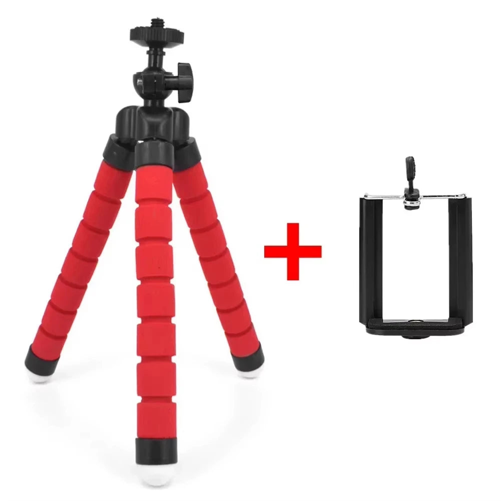 Tripods For Smartphone Camera Non-Slip Phone Holder Clip Tripod Stand With Bluetooth Remote Control For Travel Camping Selfie