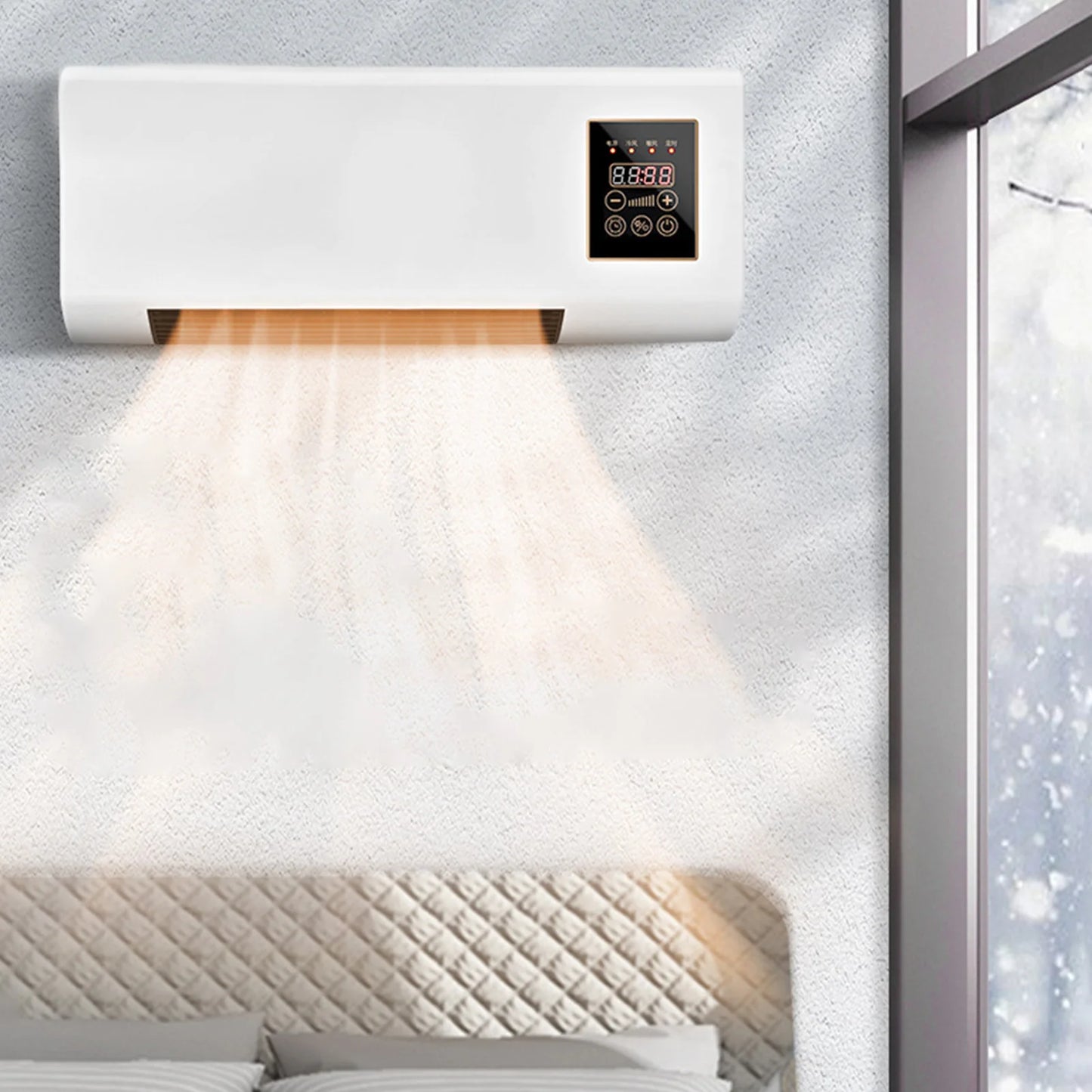 Air Conditioner Constant Temperature Heating  Control Mini Wall Air Conditioner with Remote Control for Living Room